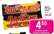 Nestle Bar One Or Tex (All Flavours)-Each