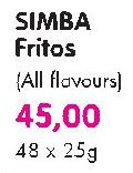 Simba Fritos (All Flavours)-48 x 25g 