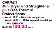 Carmen Mini Dryer & Straightener-Each