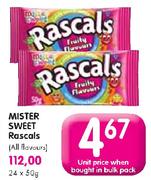 Mister Sweet Rascals (All Flavours)-50g Each