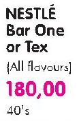Nestle Bar One Or Tex (All Flavours)-40's