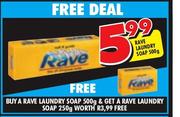 Rave Laundry Soap-500gm Each