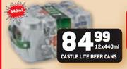 Castle Lite Beer Cans-12X440ml