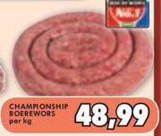 Championship Boerewors-Per Kg