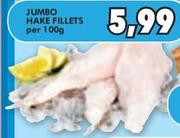Jumbo Hake Fillets-Per 100gm