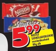 Nestle Sjokoladeblokke-80gm Elk