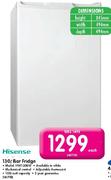 Hisense 130L Bar Fridge(HW130RW)-Each