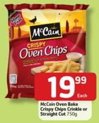 McCain Oven Bake Crispy Chips Crinkle Or Straight Cut-750gm Each