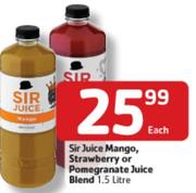 Sir Juice Mango, Strawberry Or Pomegranate Juice Blend-1.5Ltr Each