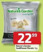 Nature's Garden Cauliflower Florets-1Kg Each