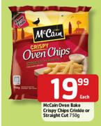 McCain Oven Bake Crispy Chips Crinkle Or Straight Cut-750g Each