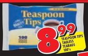Teaspoon Tips Tagless Teabags-100's