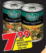 Rhodes Mixed/Curried Vegetables-410gm Each