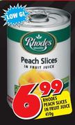Rhodes Peach Slices In Fruit Juice-410gm