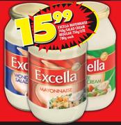 Excella Mayonnaise-740gm/Salad Cream Regular-750gm/Lite-780gm Each