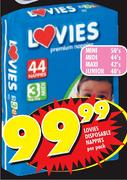 Lovies Disposable Nappies Mini 50's-Per Pack