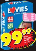 Lovies Disposable Nappies Midi 44's-Per Pack