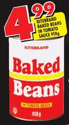 Ritebrand Baked Beans In Tomato Sauce-410gm