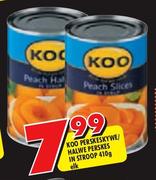 Koo Perskeskywe/Halwe Perskes In Stroop-410g Elk