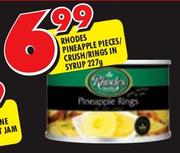 Rhodes Pineapple Pieces/Crush/Rings In Syrup-227g Each