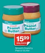 House Brand Smooth/Crunchy Peanut Butter-400g Each