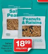 Salted Peanuts/Peanuts & Raisins-450g Each