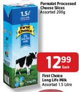 First Choice Long Life Milk Assorted-1.5ltr Each