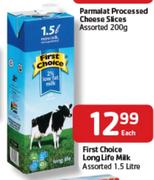 First Choice Long Life Milk Assorted - 1.5L Each