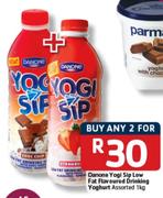 Danone Yogi Sip Low Fat Flavoured Drinking Yoghurt Assorted - 2 x 1kg