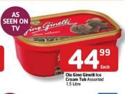 Ola Gino Ginelli Ice Cream Tub Assorted - 1.5L Each