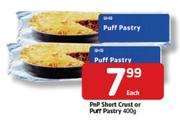 PnP Short Crust Or Puff Pastry- 400g Each