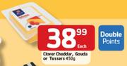 Clover Cheddar, Gouda Or Tussers-450gm Each