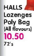 Halls Lozenges Poly Bag(All Flovour)-72's