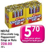 Nestle Chocolate Log, Peppermint Crisp Or Rolo-Each