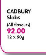 Cadbury Slabs(All Flavours)-12x90gm