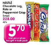  Nestle Chocolate Log, Rolo Or Peppermint Crisp(Large)-Each