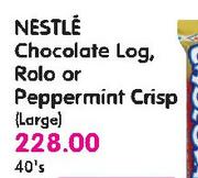 Nestle Chocolate Log, Rolo Or Peppermint Crisp(Large)-40's