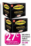 Wilson's Champion Toffees(All Flavours)-Each