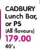 Cadbury Lunch Bar Or PS(All Flavours)-40's