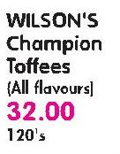 Wilson's Champion Toffees(All Flavours)-120's