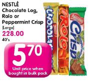 Nestle Chocolate Log, Rolo Or Peppermint Crisp(Large)-Each