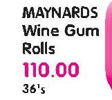 Maynards Wine Gum Rolls-36's