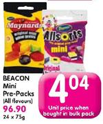Beacon Mini Pre-Packs(All Flavours)-75Gm