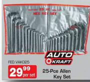 Auto Kraft 25-Pce Key Set-Per Set