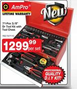 AmPro 71-Pce 3/8" Dr Tool Kit With Tool Chest-Per Set