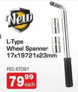 New L-Type Wheel Spanner 17x19721x23mm(FED.STO91)-Each