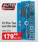 Auto Kraft 21-Pce Tap And Die Set-Per Set