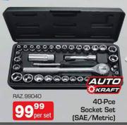 Auto Kraft 40-Pce Socket Set-Per Set
