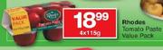 Rhodes Tomato Paste Value Pack-4x115gm