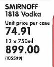 Smirnoff 1818 Vodka-12x750ml